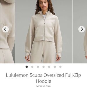 Lululemon full zip scuba sweatshirts M/L Mojave tan